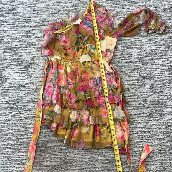 NWT Rococo Sand Avar Belted One Shoulder Dress in Ochre Revolve Large - Picture 9 of 13